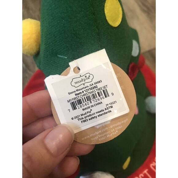 NEW Mudpie Babies “My first Christmas Tree” Plush Toy W/Ornaments - Picture 8 of 8